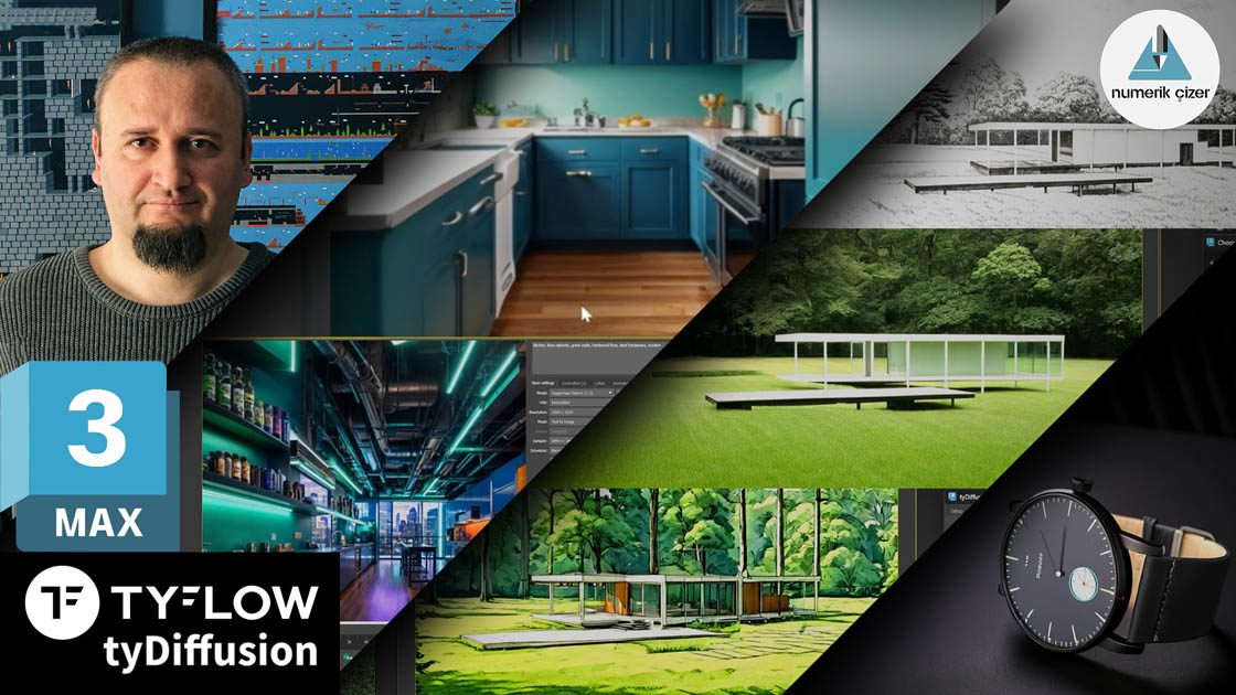 3ds Max'te tyDiffusion İle yapay zeka 3D görselleştirme eğitimi